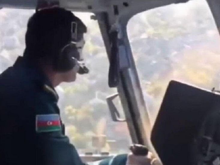 Dünən şəhid olan mayor Elmir Həsənovun helikopteri idarə etdiyi GÖRÜNTÜLƏR