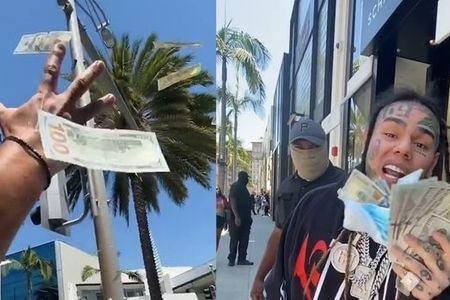 Məşhur repçi küçəyə pul səpdi –     100 dollar - VİDEO