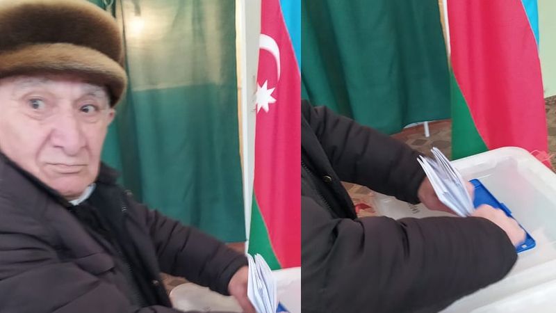 Seçki qutusuna topa bülleten atdılar -   FOTO