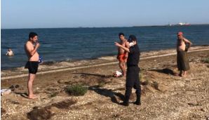 Çimərliyə gedənlər cərimələndi -     FOTOLAR — foto 1