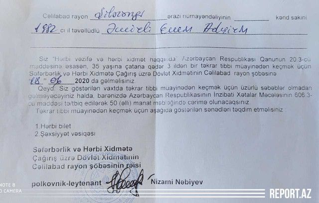 Azərbaycanda hərbi xidmət keçən gənc yenidən əsgərliyə çağırıldı -     ŞOK
