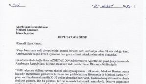 "Hökumətin "B" planının məzmunu nədir?" -     Deputatdan Mərkəzi Banka SORĞU - FOTO — foto 1