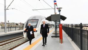 Prezident dairəvi yolun açılışında — foto 4