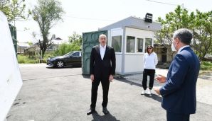 İlham Əliyev Pirsaat Baba ziyarətgahının yenidən qurulması çərçivəsində görülən işlərlə tanış oldu -   FOTO — foto 1