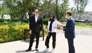 İlham Əliyev Pirsaat Baba ziyarətgahının yenidən qurulması çərçivəsində görülən işlərlə tanış oldu -   FOTO — foto 5