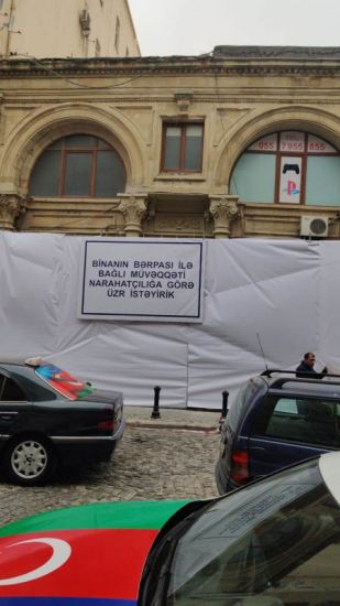 Tarixi binanın bərpasına başlanıldı -       FOTO