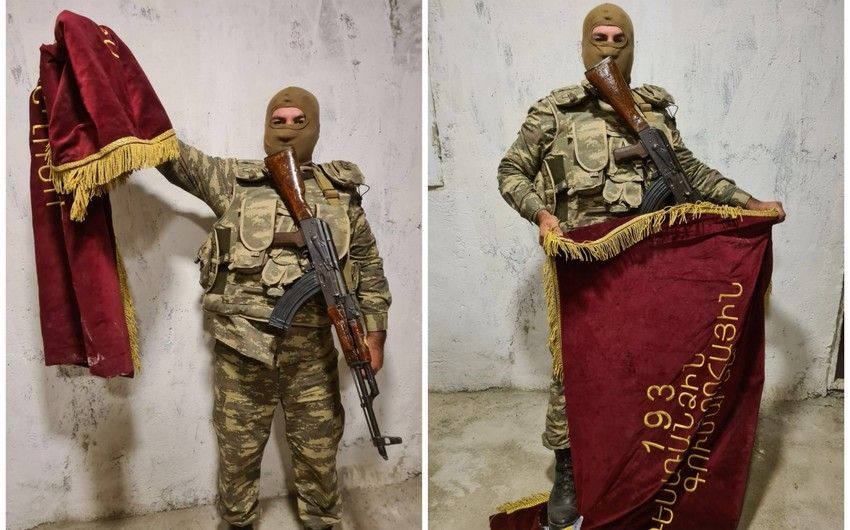 Ermənistanın ələ keçirilmiş döyüş bayrağının     FOTOSU
