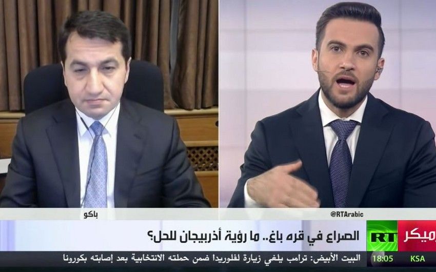 Hikmət Hacıyev “Russia Today Arabic”ə müsahibə verdi