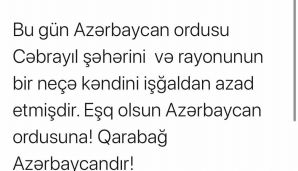 Mehriban Əliyevadan Cəbrayılla bağlı paylaşım -          FOTO — foto 1