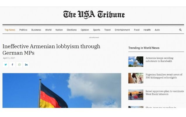 The USA Tribune”: Alman deputatlar vasitəsilə qeyri-effektiv erməni lobbiçiliyi