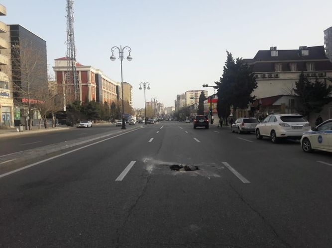 Bakıda yol çökdü