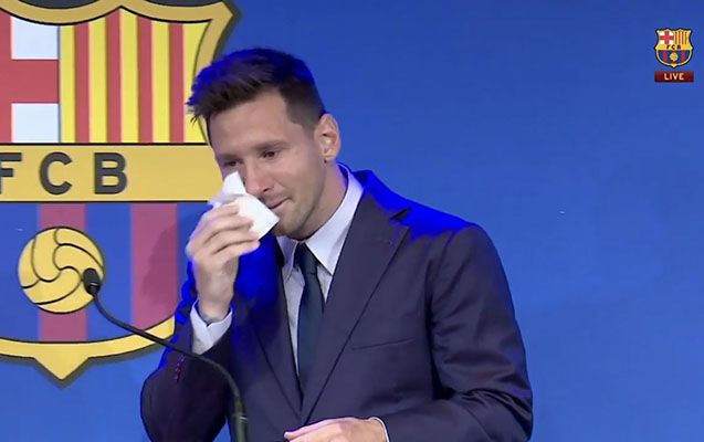 Messi brifinqdə ağladı