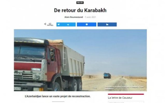 Fransalı jurnalist Azərbaycandan yazdı