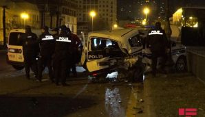 Bakıda polisə məxsus xidməti avtomobil qəzaya uğradı — foto 2