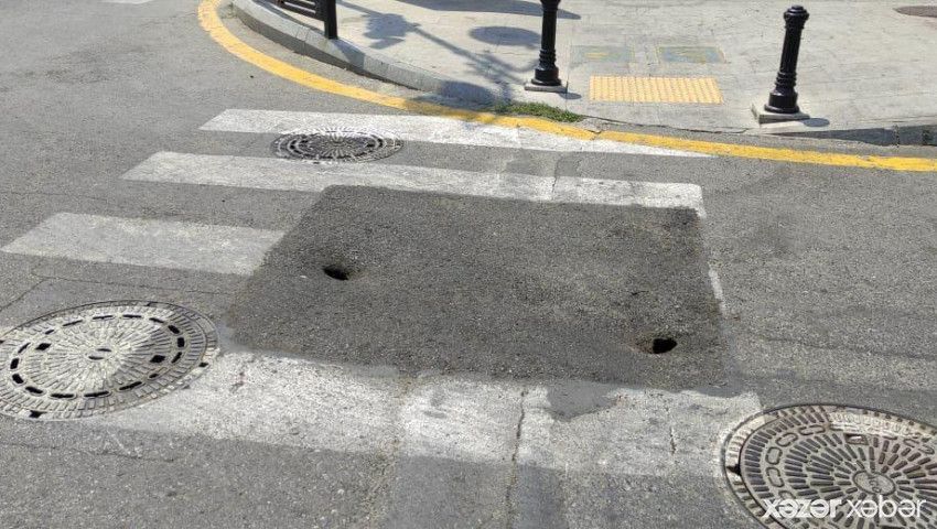 Diqqət:       Bakının mərkəzində yol çökmək üzrədir - VİDEO
