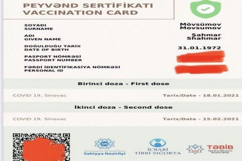 “Peyvənd sertifikatı” müddətsiz olacaq