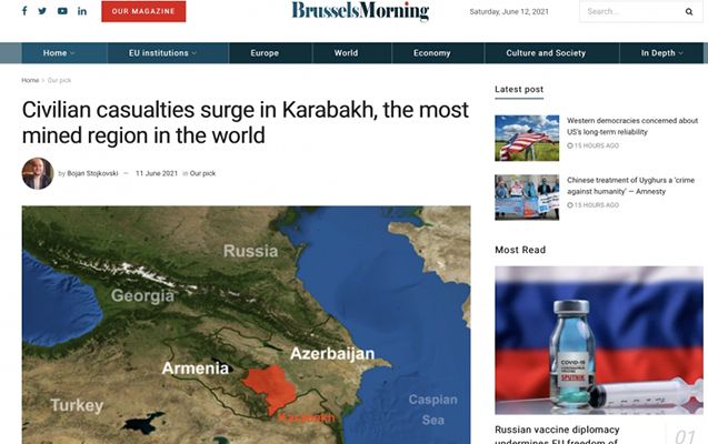 “Brussels Morning” ermənilərin Qarabağda minaladığı ərazilərdən yazdı