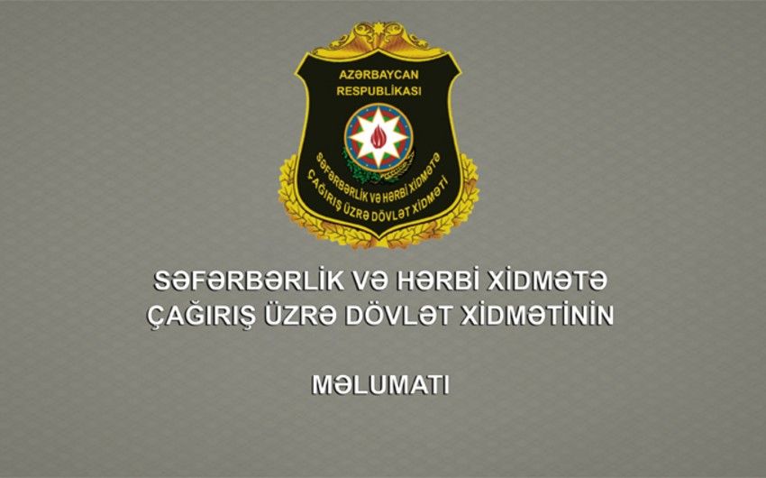 Dövlət Xidməti çağırışçılara müraciət etdi:    İyunun 25-30-da...