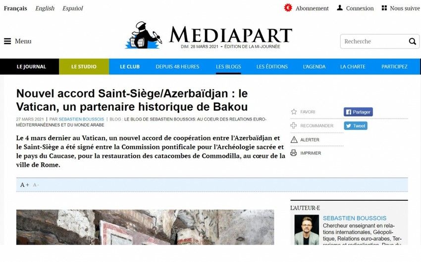 Fransa portalı: Qarabağın mədəni irsi təkcə kilsələrdən ibarət deyil