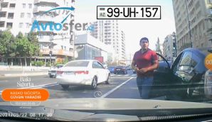 Bakıda yolu kəsən qoçu sürücü idmançını görüb qaçdı -       VİDEO — foto 1