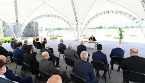 Prezident İlham Əliyev Ağdam şəhərinin bərpasının təməl daşını qoyub -     YENİLƏNDİ — foto 6