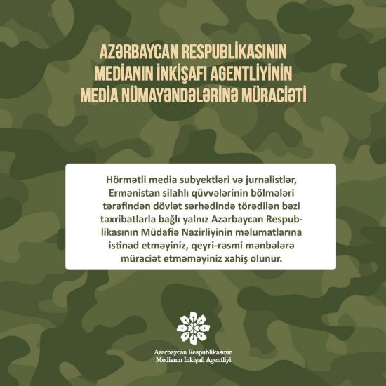 MEDİA jurnalistlərə müraciət etdi