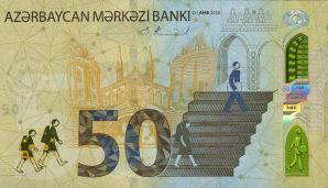 Yenilənmiş 50 manatlıq pul nişanı dünyada ən təhlükəsiz banknot kimi mükafata layiq görüldü -       FOTO — foto 1