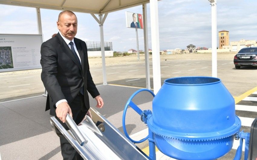 Prezident Sumqayıtda güzəştli mənzil layihəsinin növbəti yaşayış kompleksinin təməlini qoydu -   YENİLƏNDİ