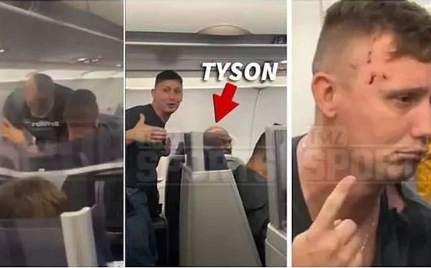 Tayson təyyarədə sərnişini döyüb -     VİDEO