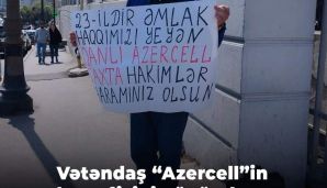 "Azercell"in baş ofisi önündə etiraz -       FOTO — foto 1