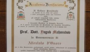 Yaqub Mahmudov İtaliyanın Bonifasiana Akademiyasının həqiqi üzvü seçildi — foto 1