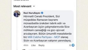 Razi Nurullayev Prezidentə yazdığı təbrikdən danışdı:       “Mexaniki olaraq səhv yazmışam” - FOTO — foto 1