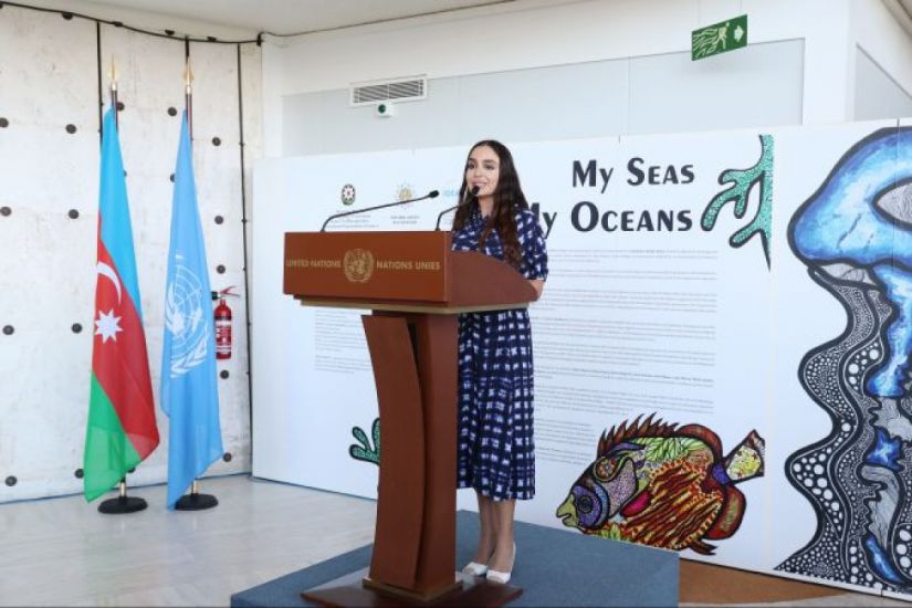 Leyla Əliyeva Cenevrədə “Mənim dənizlərim, mənim okeanlarım” sərgisinin açılışında iştirak edib