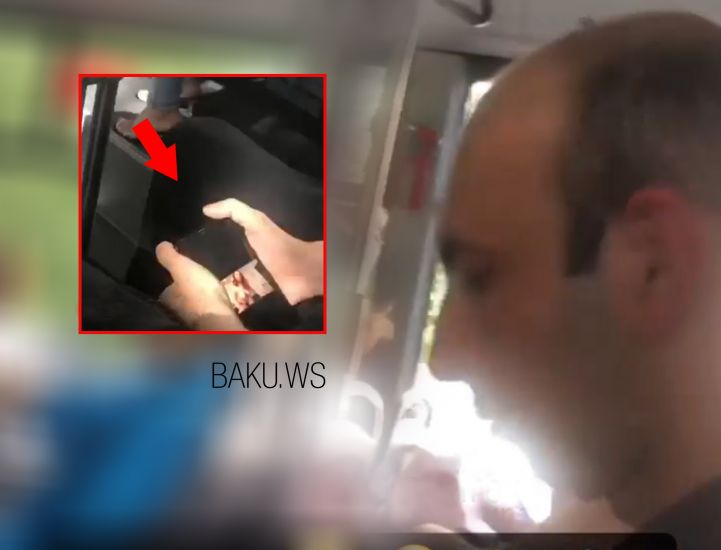 Azərbaycanda daha bir avtobus qalmaqalı:     Yanındakı qadına porno izlətdi - VİDEO