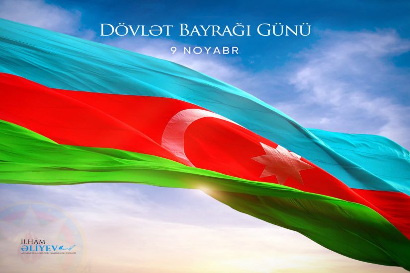 İlham Əliyev Dövlət Bayrağı Günü ilə bağlı paylaşım etdi