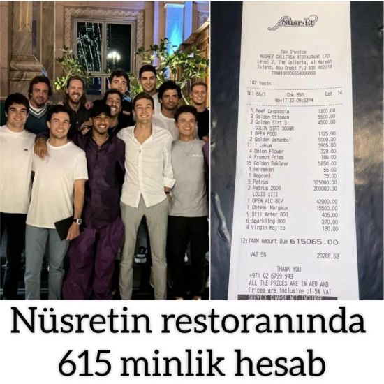 Nüsrətin restoranında 615 minlik hesab