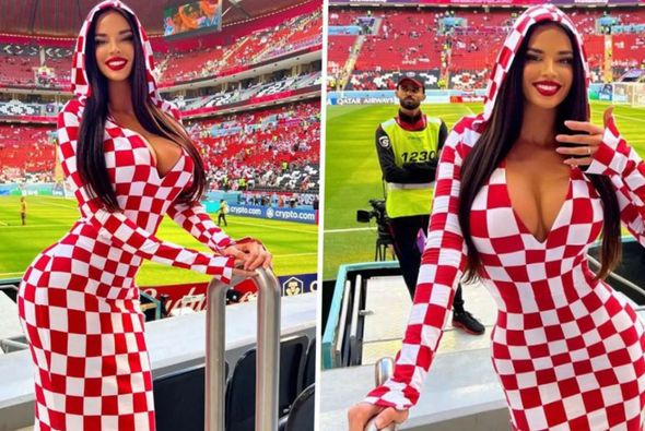 Model qadağaları pozdu:       Matça açıq geyimdə gəldi - FOTO