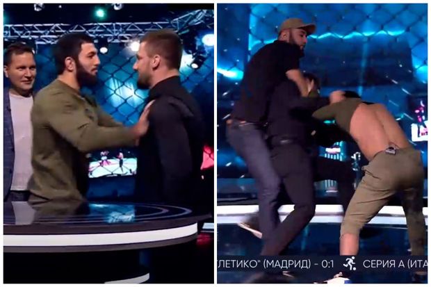 MMA döyüşçüləri canlı efirdə dalaşdılar –     VİDEO