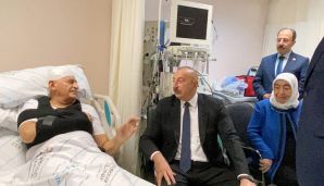 Prezident Binəli Yıldırıma, Şamil Ayrıma və mühafizəçi Oğuzhan Dəmirçiyə xəstəxanada baş çəkib -   FOTO — foto 2