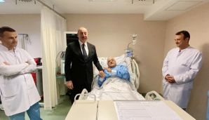 Prezident Binəli Yıldırıma, Şamil Ayrıma və mühafizəçi Oğuzhan Dəmirçiyə xəstəxanada baş çəkib -   FOTO — foto 3