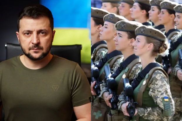 Zelenski qadınların könüllü hərbi qeydiyyatı haqqında qanun imzaladı