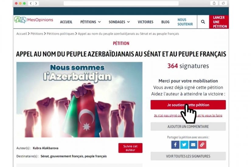 Fransa Senatında Azərbaycana qarşı qətnaməyə etiraz olaraq petisiya hazırlanıb -       VİDEO