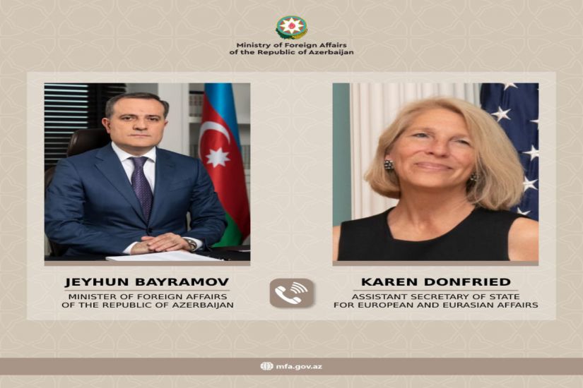 Ceyhun Bayramov Karen Donfrid ilə danışdı
