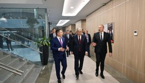Azərbaycan və Qazaxıstan prezidentləri Astana Beynəlxalq Maliyyə Mərkəzində olublar -   YENİLƏNDİ — foto 5