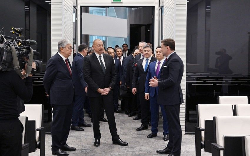 Azərbaycan və Qazaxıstan prezidentləri Astana Beynəlxalq Maliyyə Mərkəzində olublar -   YENİLƏNDİ