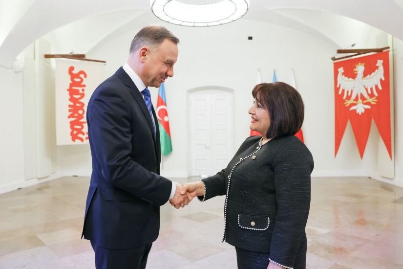 Sahibə Qafarova Polşa Prezidenti ilə görüşdü