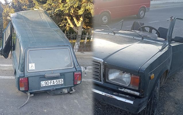 Bakıda maşının ortadan bölündüyü qəzanın    VİDEOSU