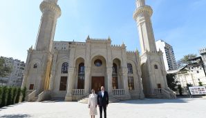 Prezident və birinci xanım “Cümə” məscidinin açılışında iştirak etdilər -   YENİLƏNDİ - FOTOLAR — foto 1