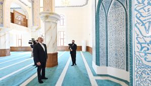 Prezident və birinci xanım “Cümə” məscidinin açılışında iştirak etdilər -   YENİLƏNDİ - FOTOLAR — foto 11