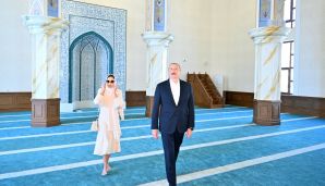 Prezident və birinci xanım “Cümə” məscidinin açılışında iştirak etdilər -   YENİLƏNDİ - FOTOLAR — foto 9